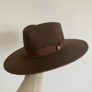 Stetson Midtown B Wool Felt Fedora Hat Brown Oak Medium